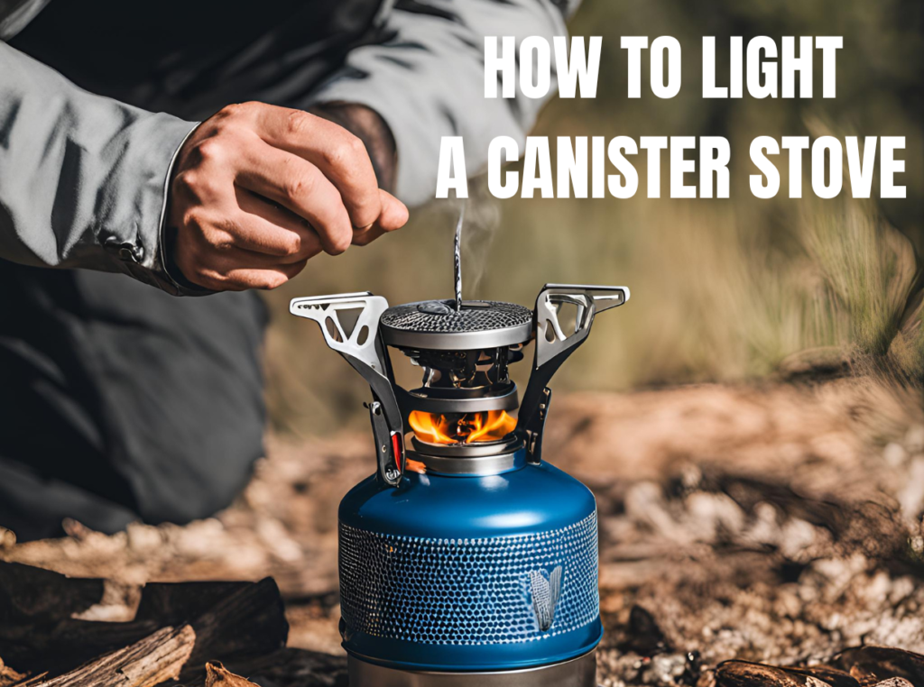 The Hilariously Awkward Art of Learning How to Light a Canister Stove man lighting a canister stove