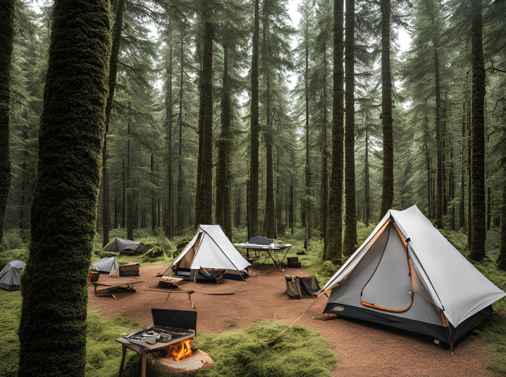 tents in the woods for camping