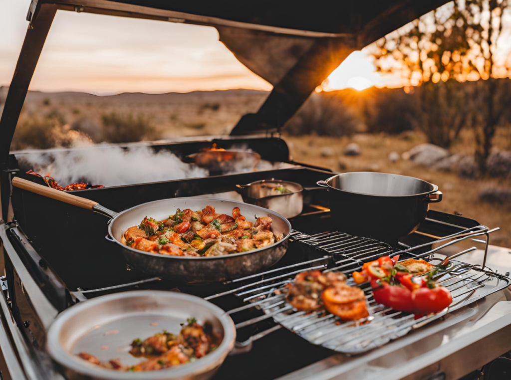 outdoor cooking near an RV 2