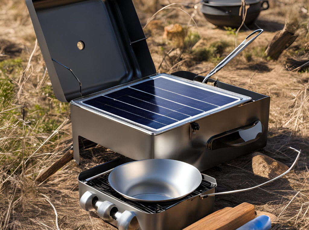 solar-powered stove on the ground