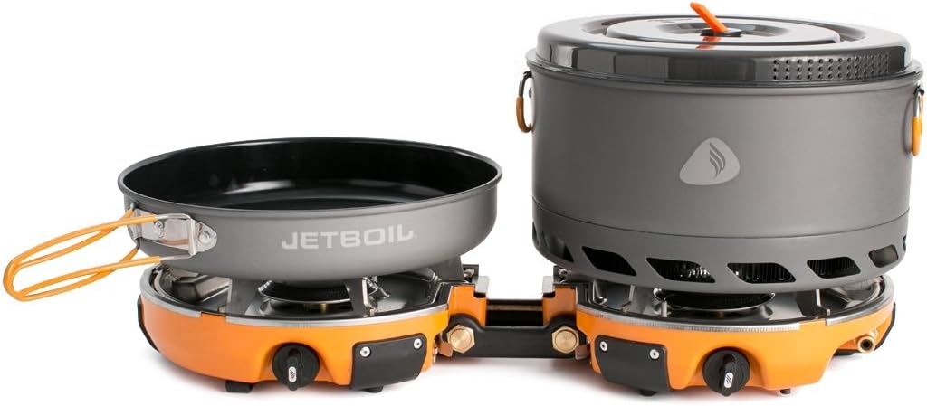 Jetboil Genesis Basecamp Backpacking and Camping Stove Cooking System with Camping Cookware