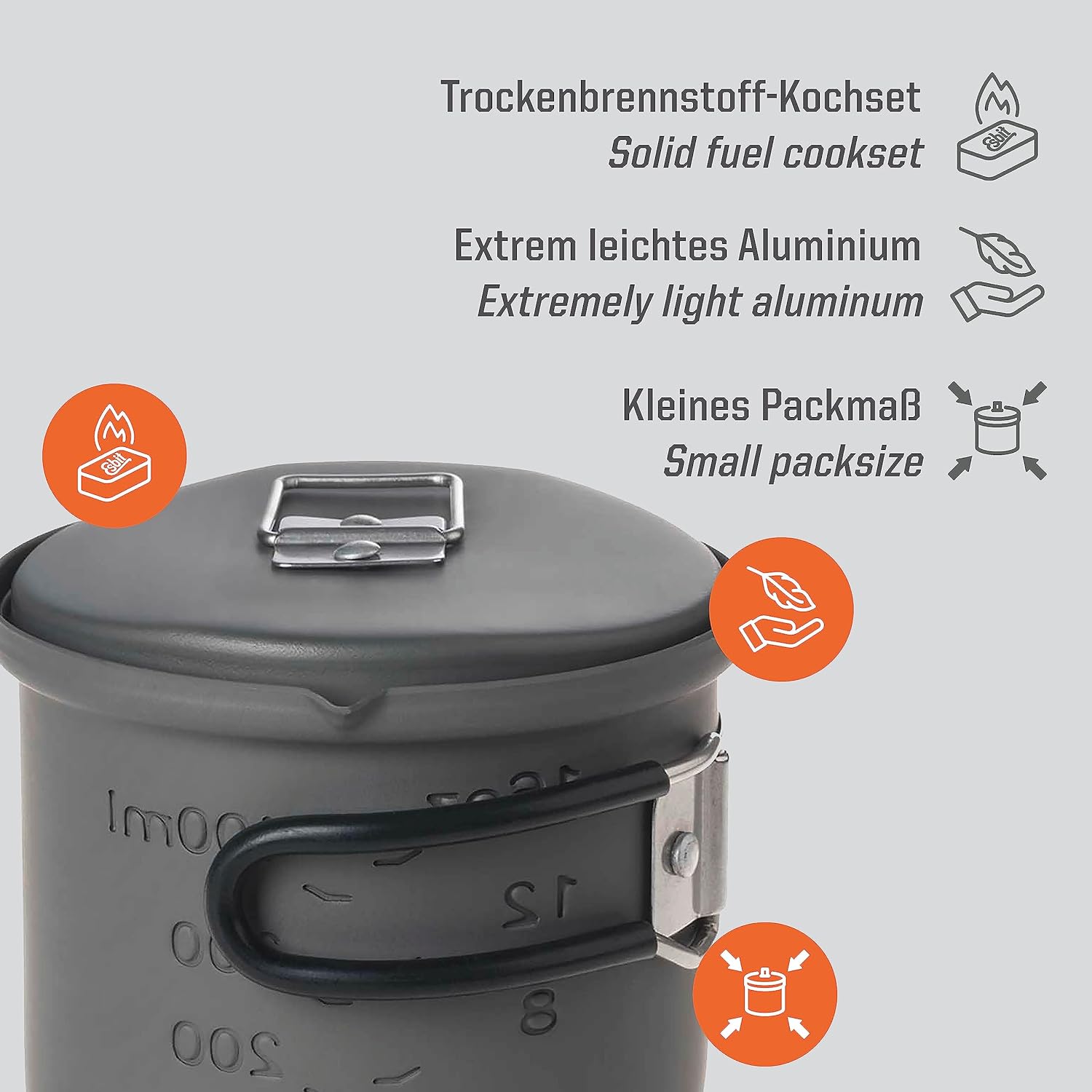 Esbit CS585HA 3-Piece Lightweight Camping Cook Set for Use with Solid Fuel Tablets Esbit CS585HA 3-Piece Lightweight Camping Cook Set for Use with Solid Fuel Tablets