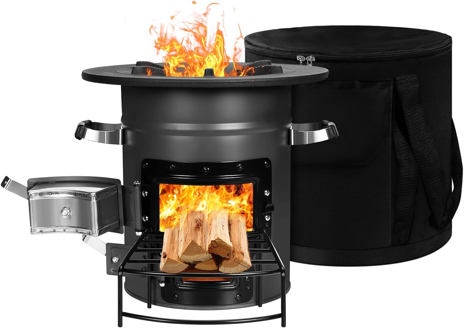 Rocket Stoves burning