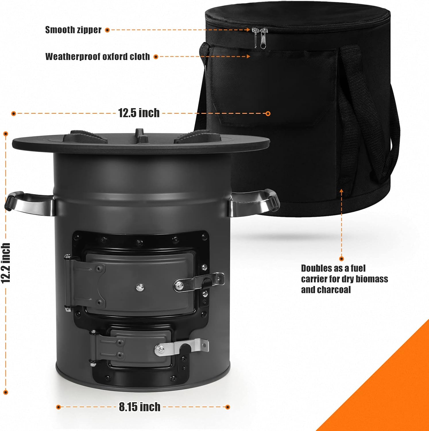 Anbull Rocket Stove Portable Wood Stove for Backpacking,Camping, Survival Camping Stove- No Batteries or Liquid Fuel Canisters Needed with Portable Carry Bag Anbull Rocket Stove Portable Wood Stove for Backpacking,Camping, Survival Camping Stove- No Batteries or Liquid Fuel Canisters Needed with Portable Carry Bag