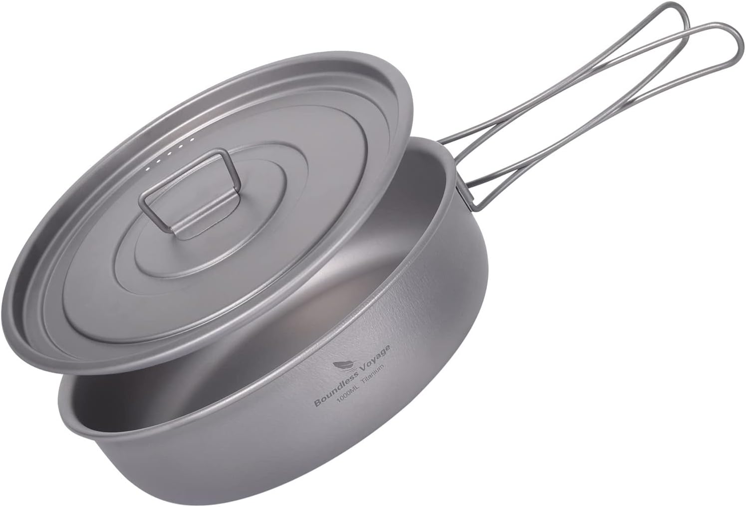 Boundless Voyage Titanium Frying Pan with Lid Portable Folding Handles Outdoor Camping Skillet Griddle Ultralight Cookware Hiking Backpacking Boundless Voyage Titanium Frying Pan with Lid Portable Folding Handles Outdoor Camping Skillet Griddle Ultralight Cookware Hiking Backpacking