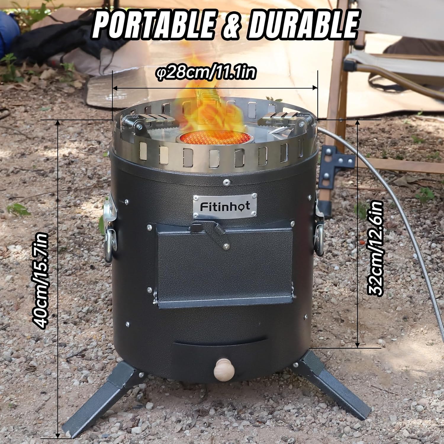 Fitinhot Rocket Stove Portable Camping Stove Wood Burning Stove for Emergency, Survival, RV, Outside Cooking Campfire Fitinhot Rocket Stove Portable Camping Stove Wood Burning Stove for Emergency, Survival, RV, Outside Cooking Campfire