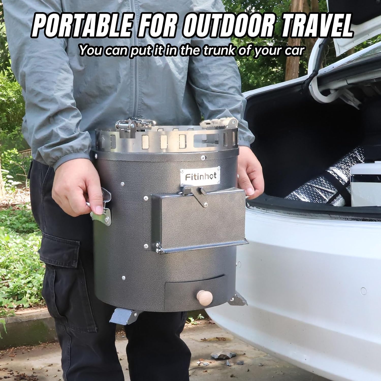 Fitinhot Rocket Stove Portable Camping Stove Wood Burning Stove for Emergency, Survival, RV, Outside Cooking Campfire Fitinhot Rocket Stove Portable Camping Stove Wood Burning Stove for Emergency, Survival, RV, Outside Cooking Campfire