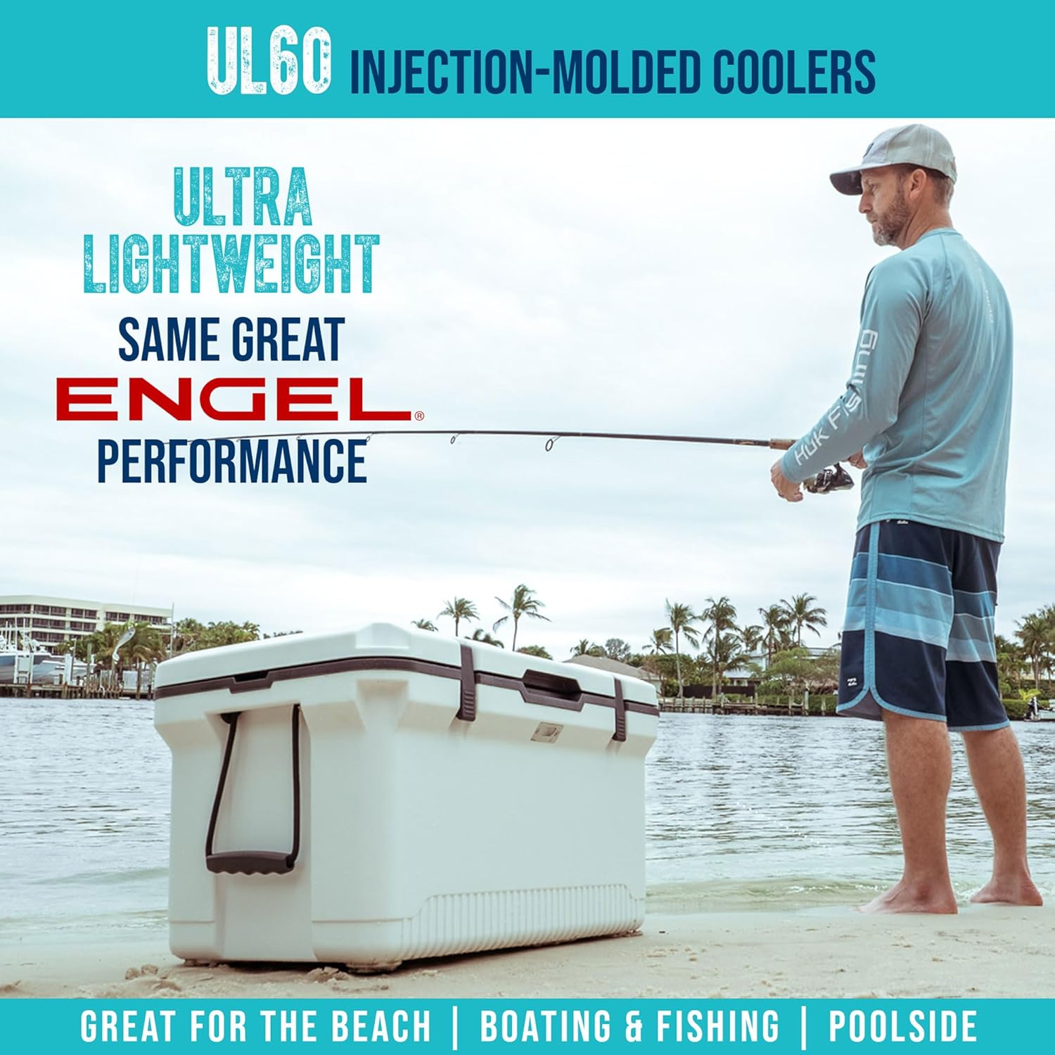 ENGEL 60 QT Ultra-Light Injection Molded Cooler - Ice Chest Keeps Ice up to 7 Days - Large Cooler Includes Wire Basket, Divider and Built-in Bottle Opener ENGEL 60 QT Ultra-Light Injection Molded Cooler - Ice Chest Keeps Ice up to 7 Days - Large Cooler Includes Wire Basket, Divider and Built-in Bottle Opener